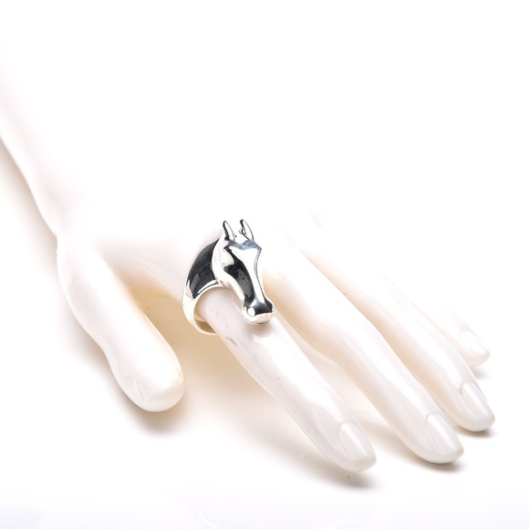 HERMES GALOP Horse Head Ring LARGE Model Sterling Silver US 6-6.25 (Hermes 52) - Picture 6 of 6